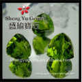 trillion shaped green color glass gemstone